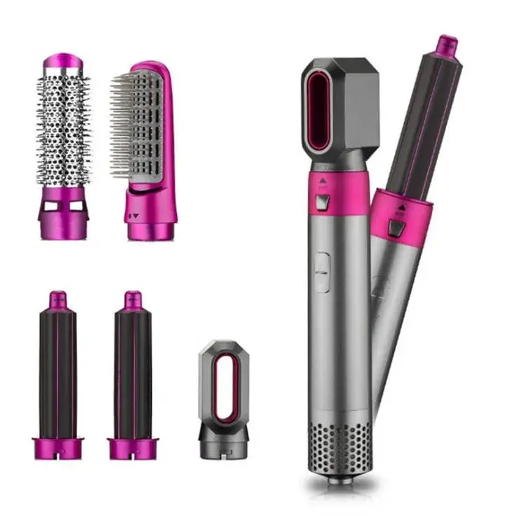 Brosse 5 en 1 à air chaud Sèche-cheveux Boucleur Lisseur