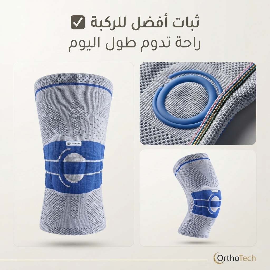 داعم الركبة الطبي مع دعم سيليكون