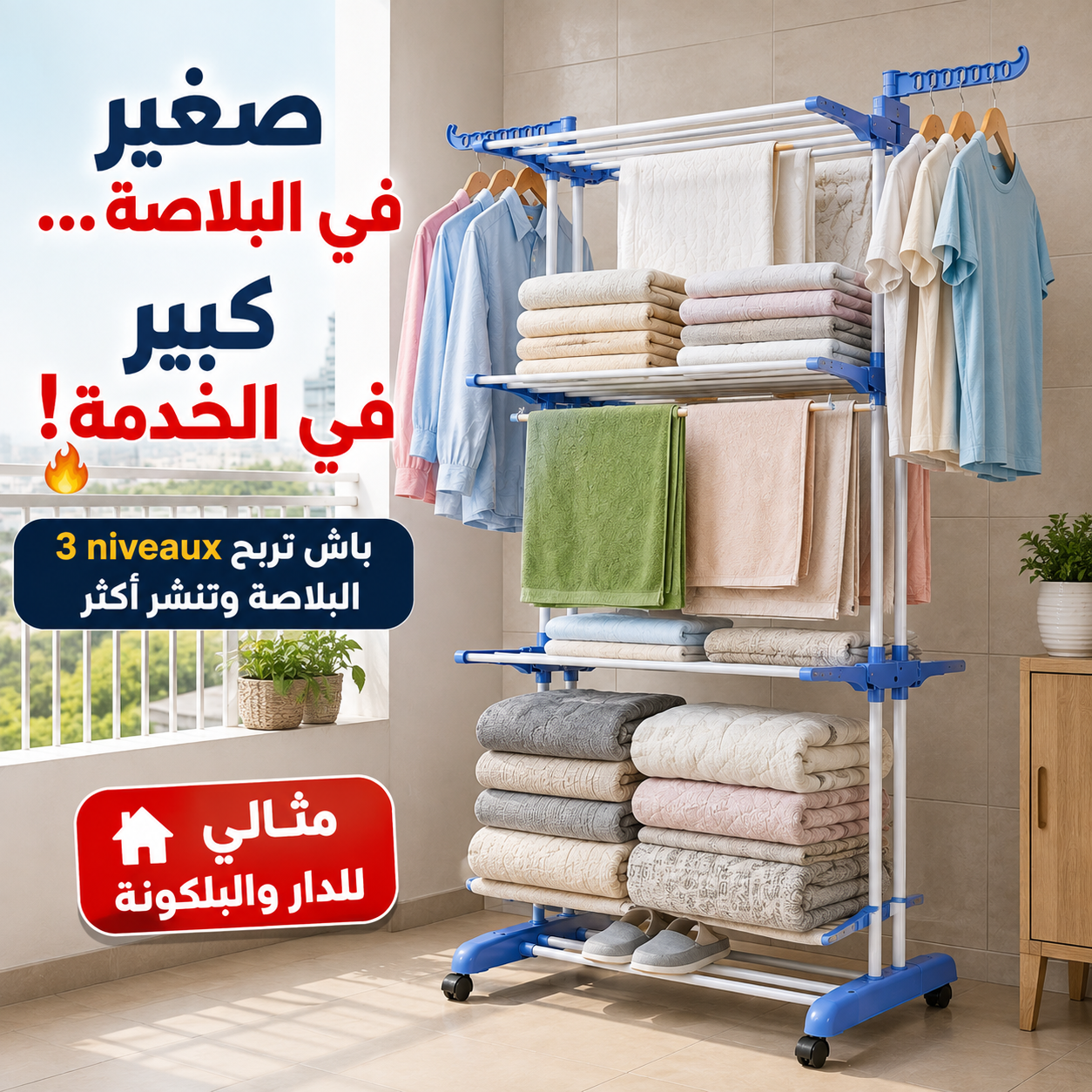 Sèche linge à 3 Niveaux