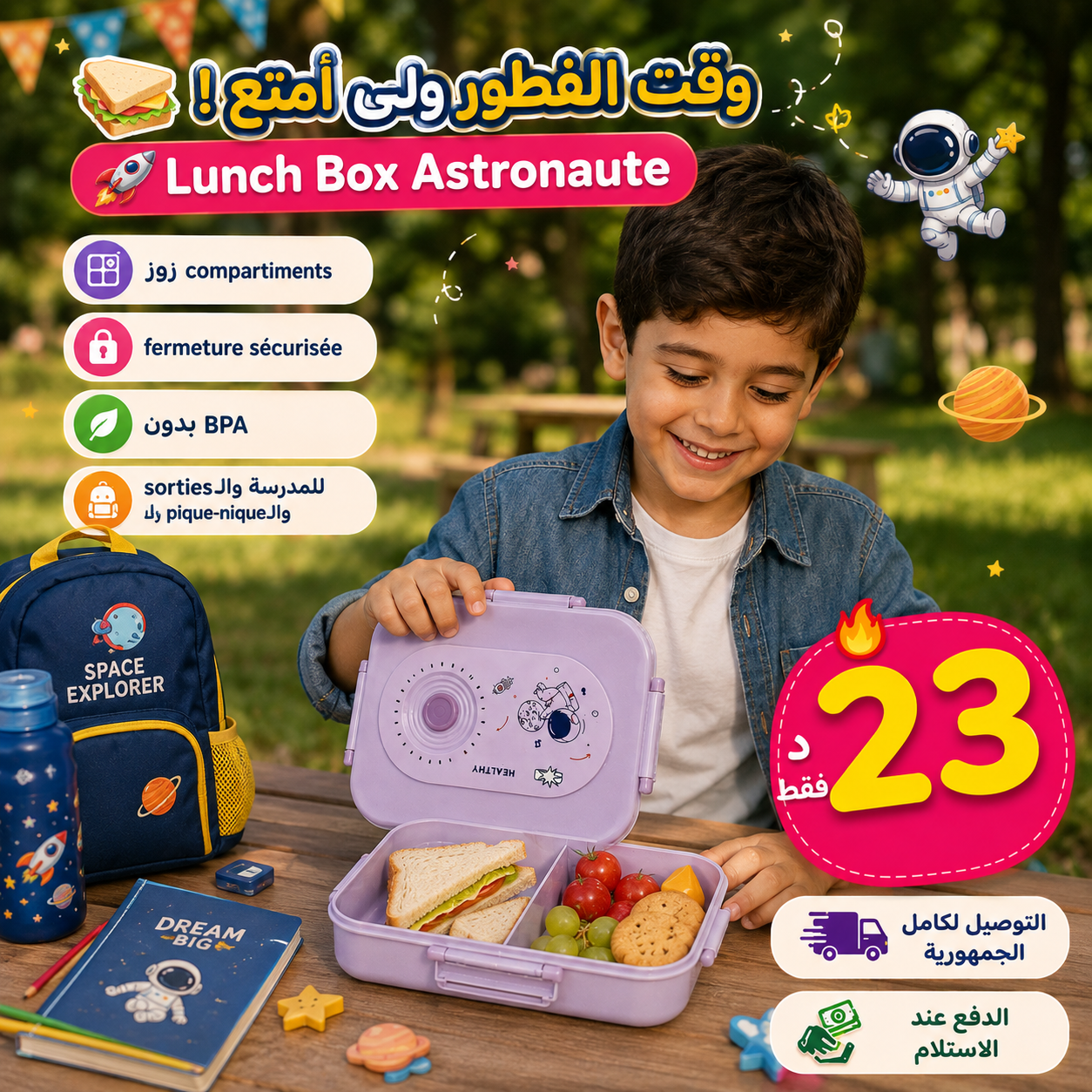 Boîte à lunch pour enfants astronautes