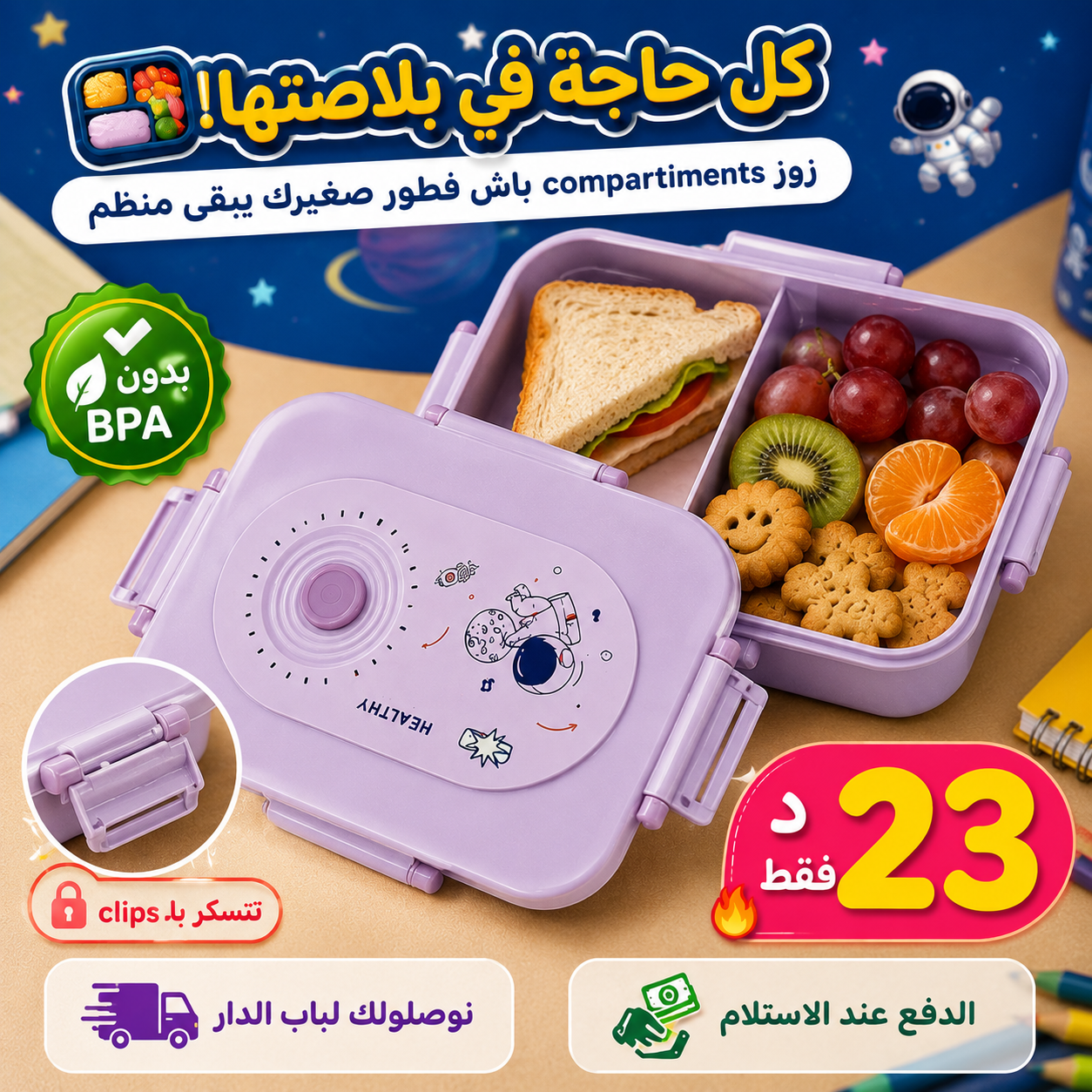 Boîte à lunch pour enfants astronautes