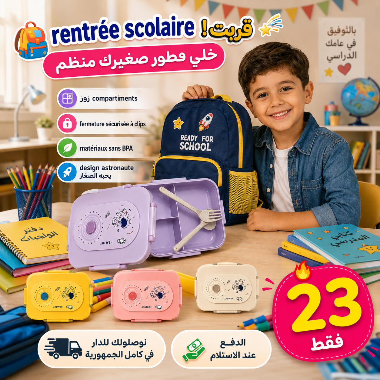 Boîte à lunch pour enfants astronautes